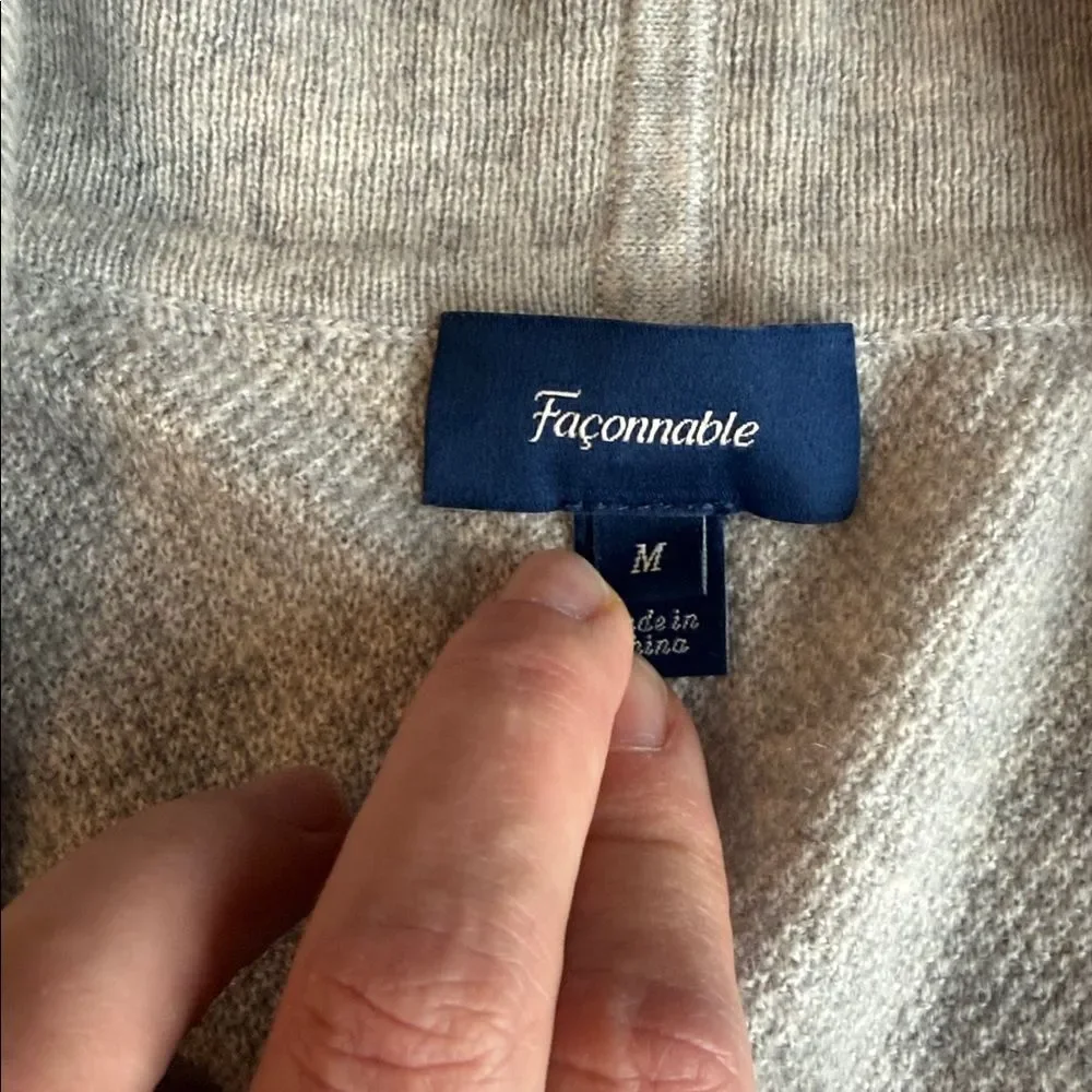 100% CASHMERE FACONNABLE FRENCH OPEN FRONT CARDIGAN RETAILS $395
